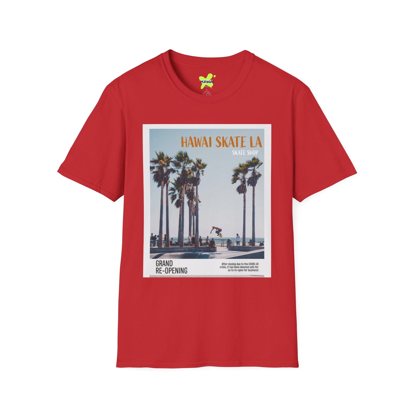 Hawaii Skate LA Unisex Softstyle T-Shirt – Grand Re-Opening Retro Vibe