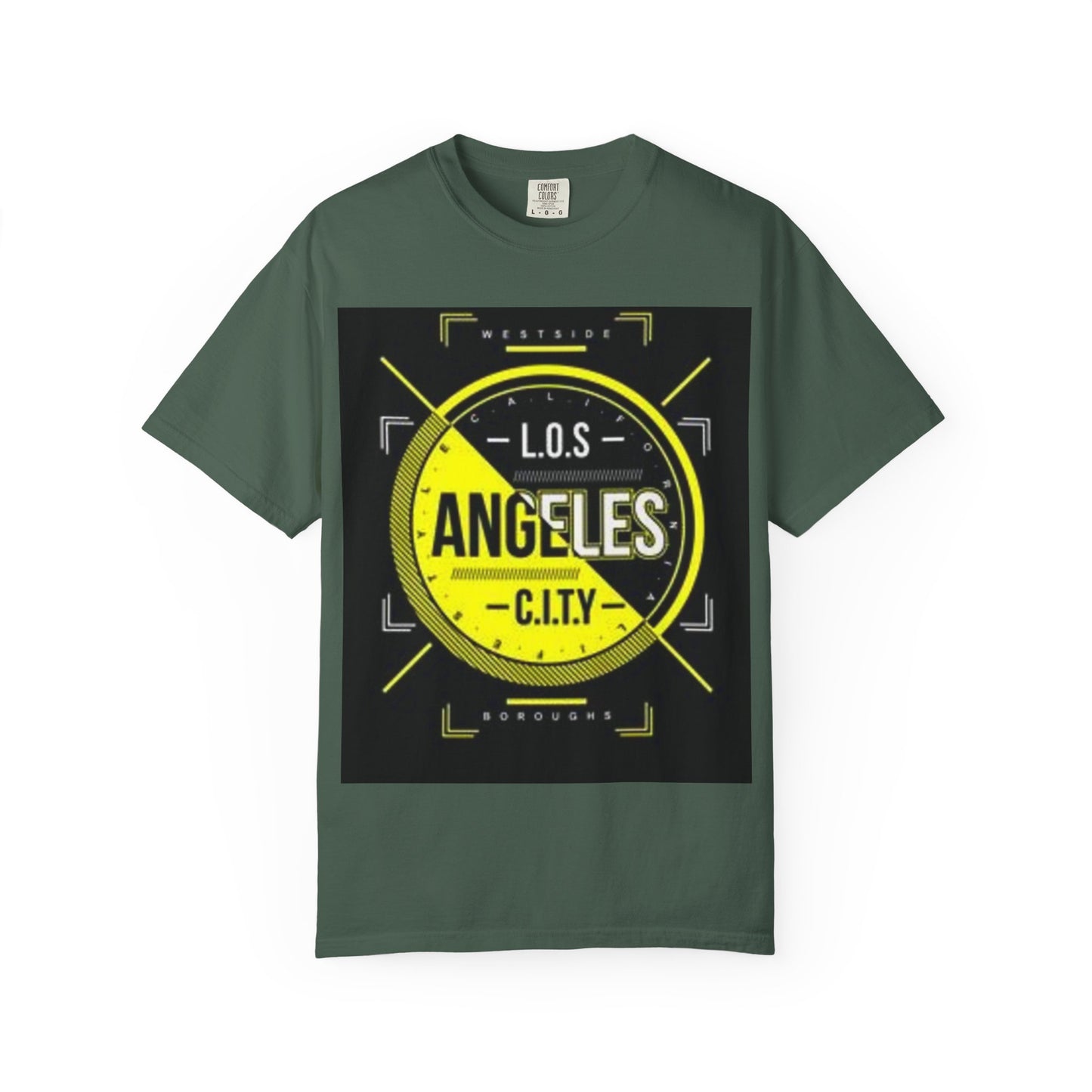 Unisex Garment-Dyed T-Shirt with Automotive Wheel Design