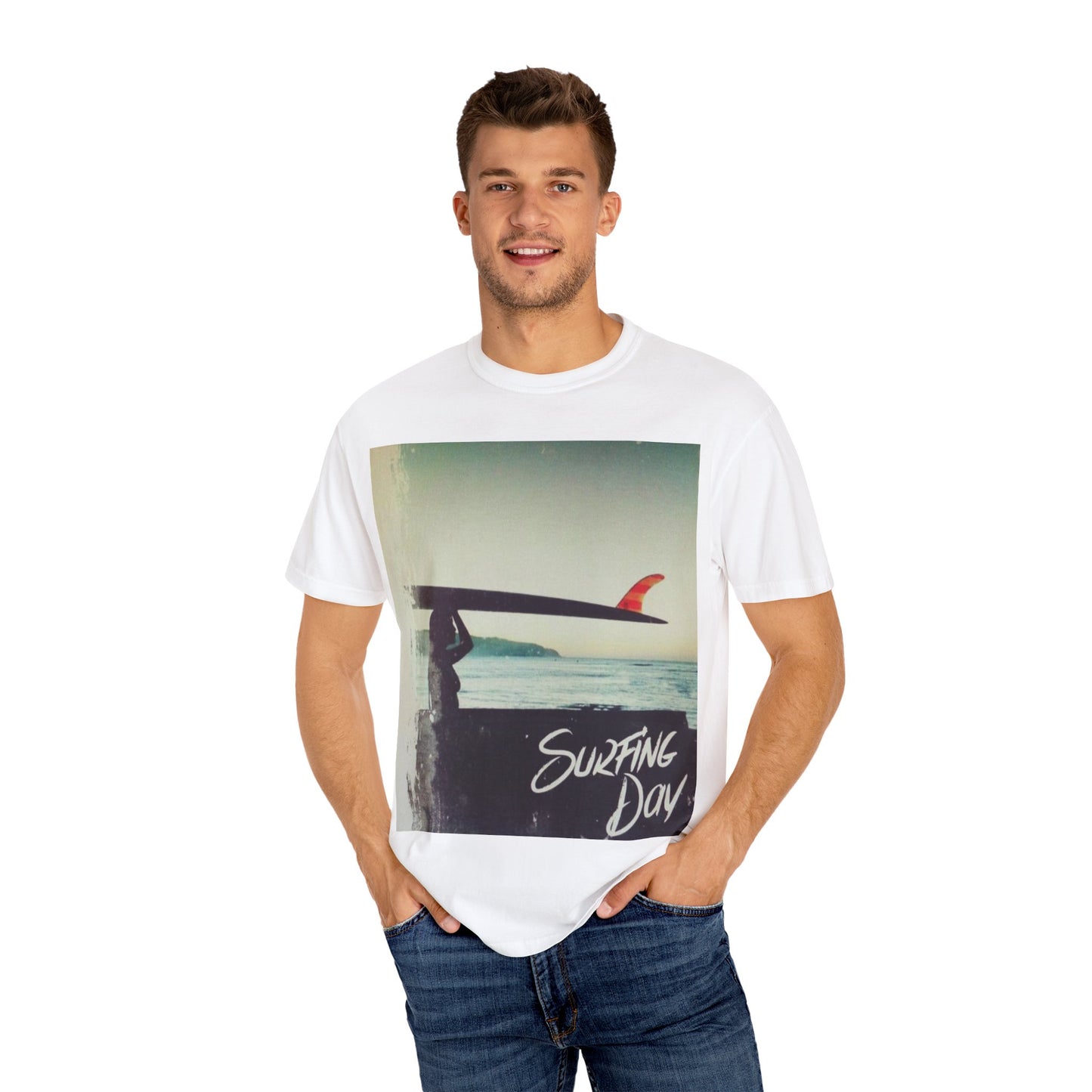 Surfing Day Unisex Tee | Vintage Style T-shirt for Beach Lovers, Summer Vibes, Gift for Surfers, Casual Strolling, Summer Outings