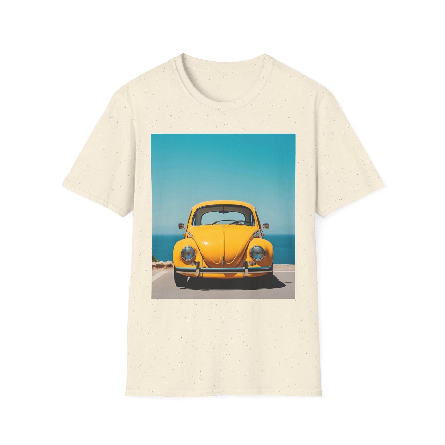 Vintage Yellow Car Unisex Softstyle T-Shirt | Retro Auto Tee for Car Enthusiasts