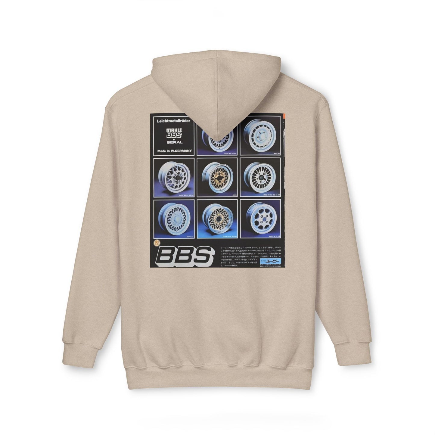 Classic Unisex Hooded Sweatshirt with BBS Wheel Design - Made in USA