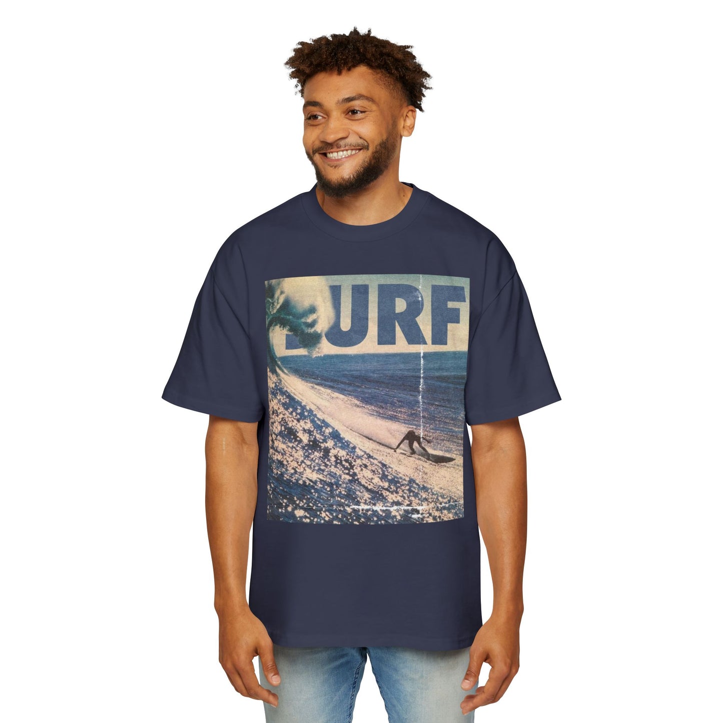 Surf Vintage Photo Tee — Men's Oversized Surf Graphic T-Shirt