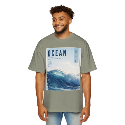 Ocean Wave Graphic Tee — "OCEAN" Coastal Photo Print T-Shirt