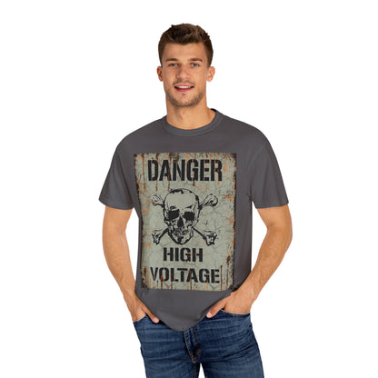 High Voltage Skull T-Shirt – Unisex Garment-Dyed Tee