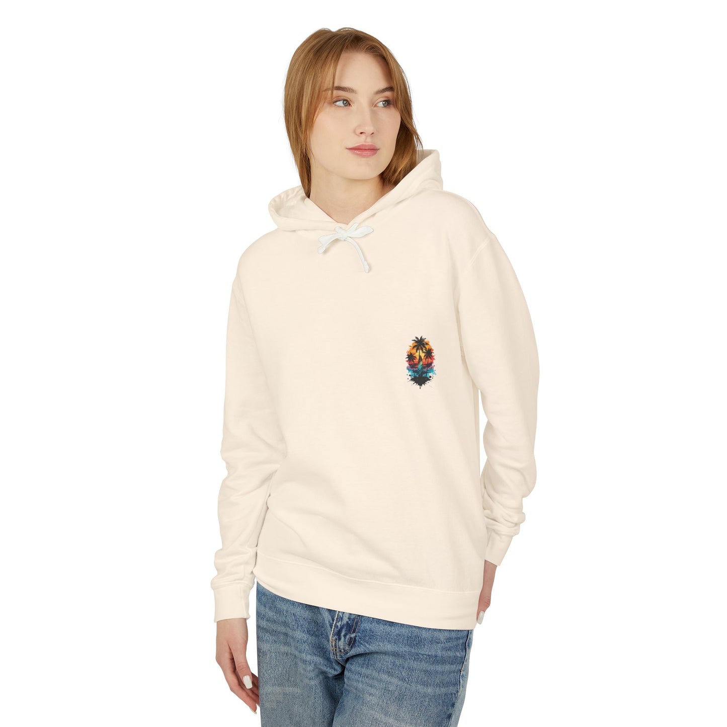 Coastal Sunset Surf Hoodie - Unisex Lightweight Hooded Sweatshirt