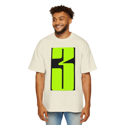Oversized Tee — Neon Abstract '3' Graphic