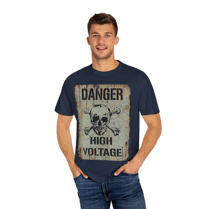 High Voltage Skull T-Shirt – Unisex Garment-Dyed Tee