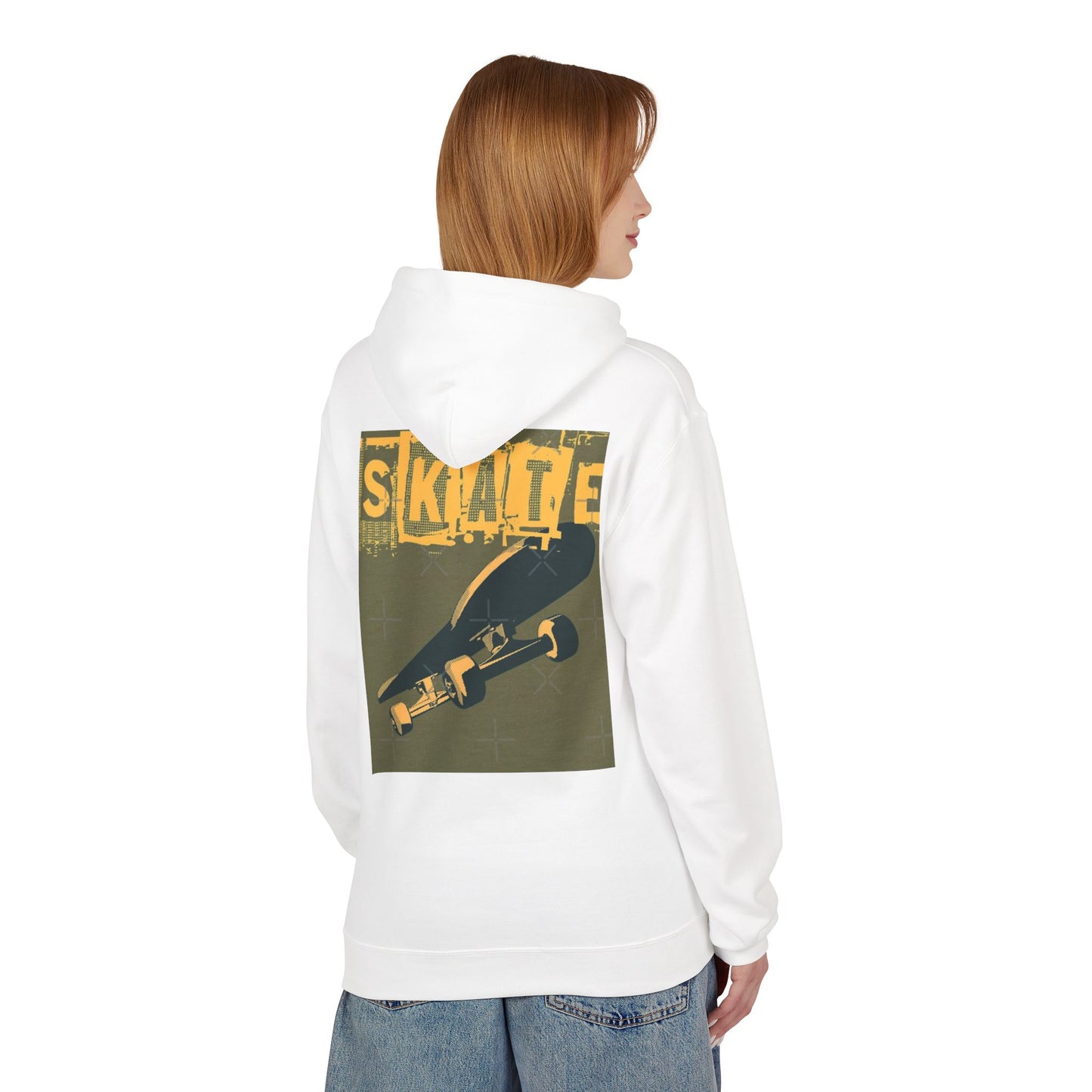 Skateboard Graphic Hoodie, Unisex Fleece Hoodie, Casual Streetwear, Gift for Skate Lovers, Cool Layer for Every Occasion