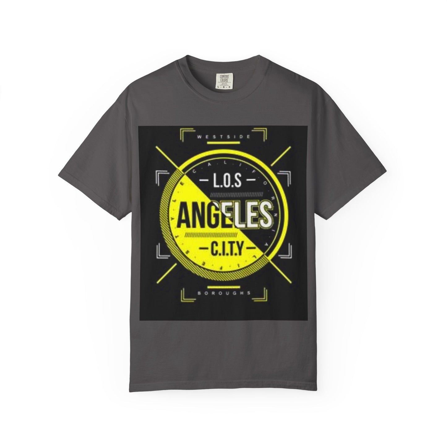 Unisex Garment-Dyed T-Shirt with Automotive Wheel Design