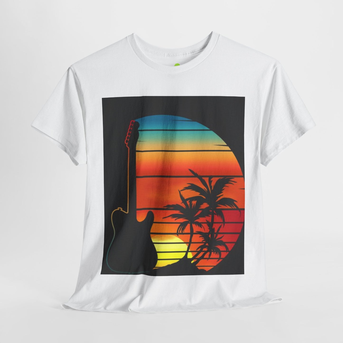 Sunset Guitar Vibe Unisex Heavy Cotton Tee