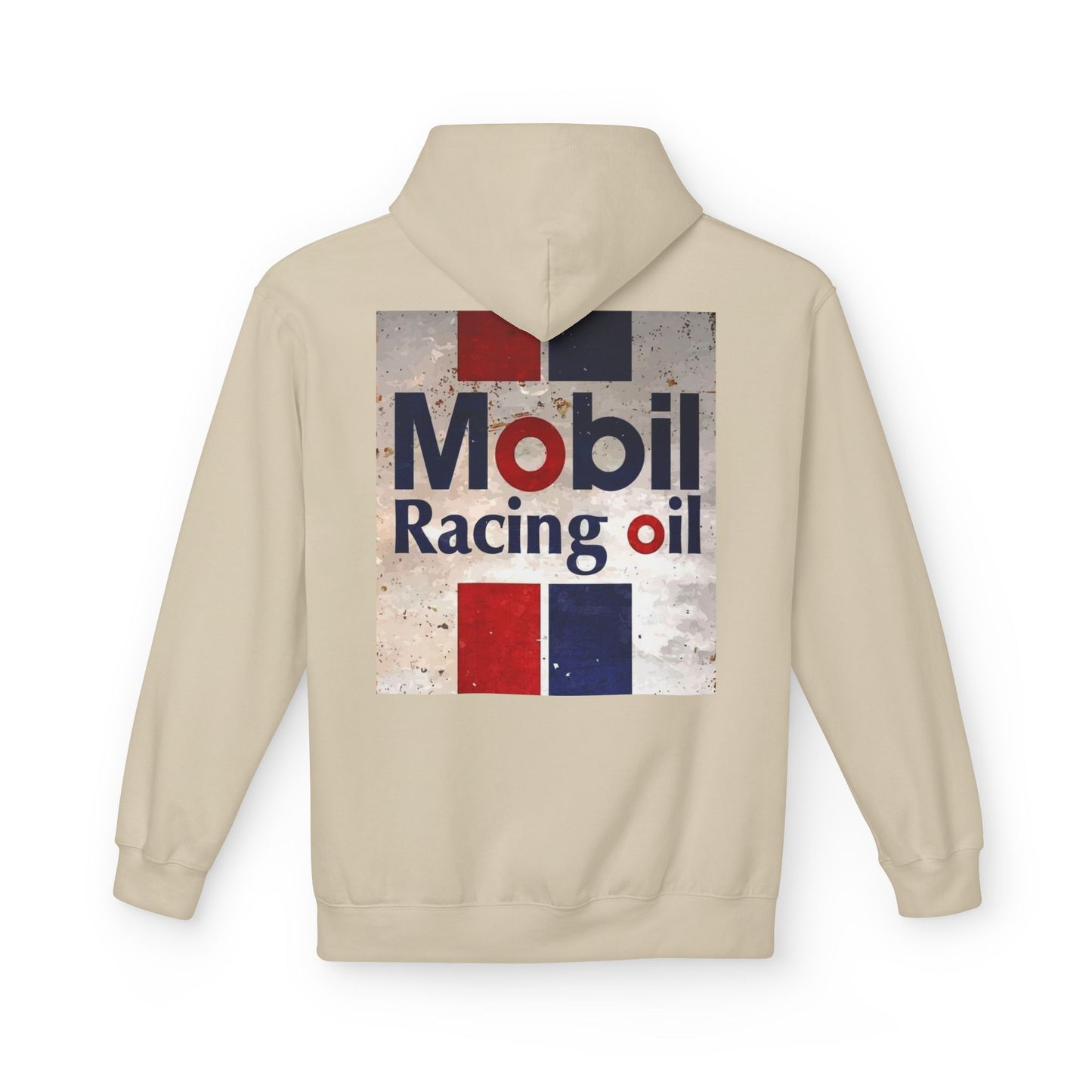 Retro Mobil Racing Oil Fleece Hoodie for Motorsport Enthusiasts
