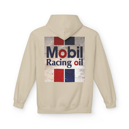 Retro Mobil Racing Oil Fleece Hoodie for Motorsport Enthusiasts