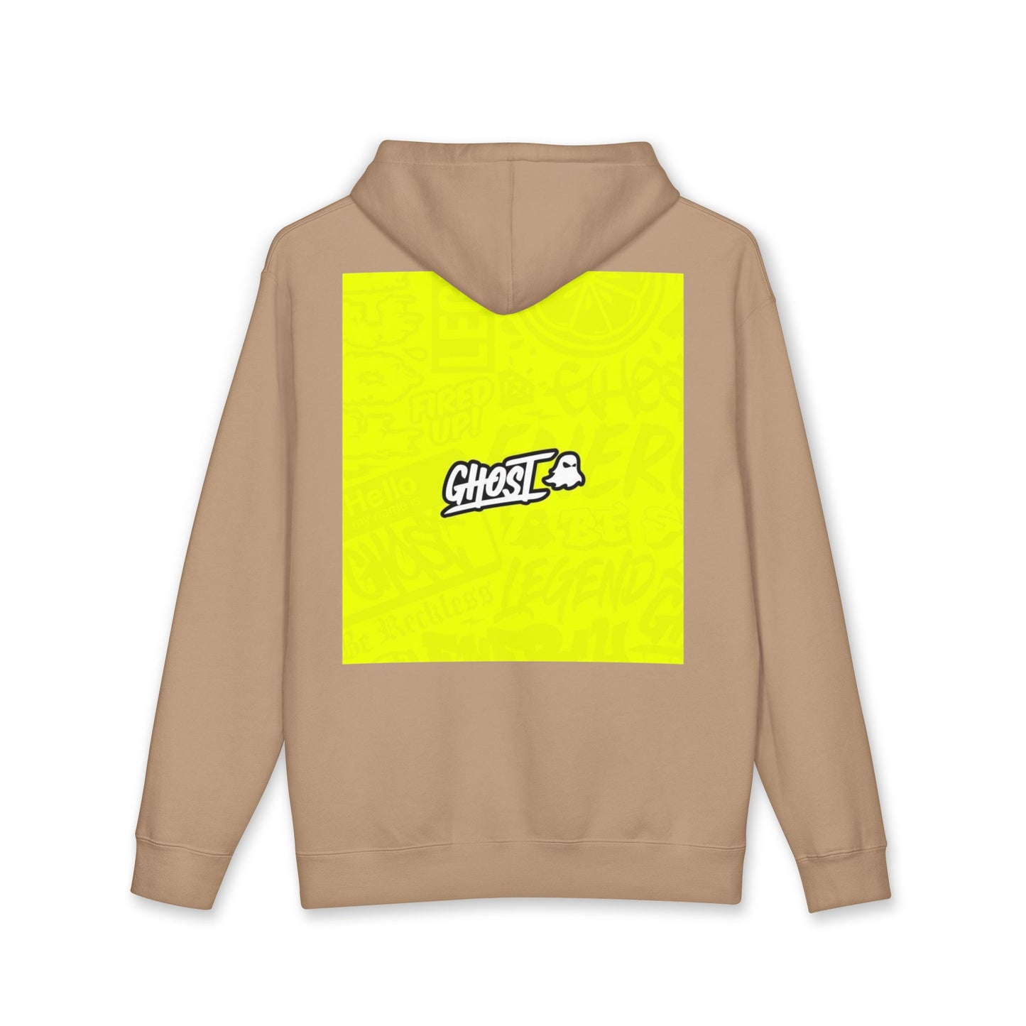 Realist Ghost Hoodie — Neon Yellow Graphic Pullover