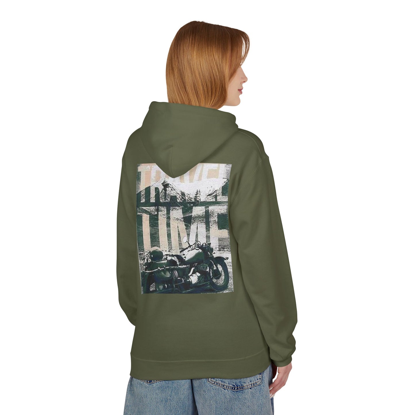 Travel Time Motorcycle Hoodie — Vintage Road Trip Graphic Hoodie