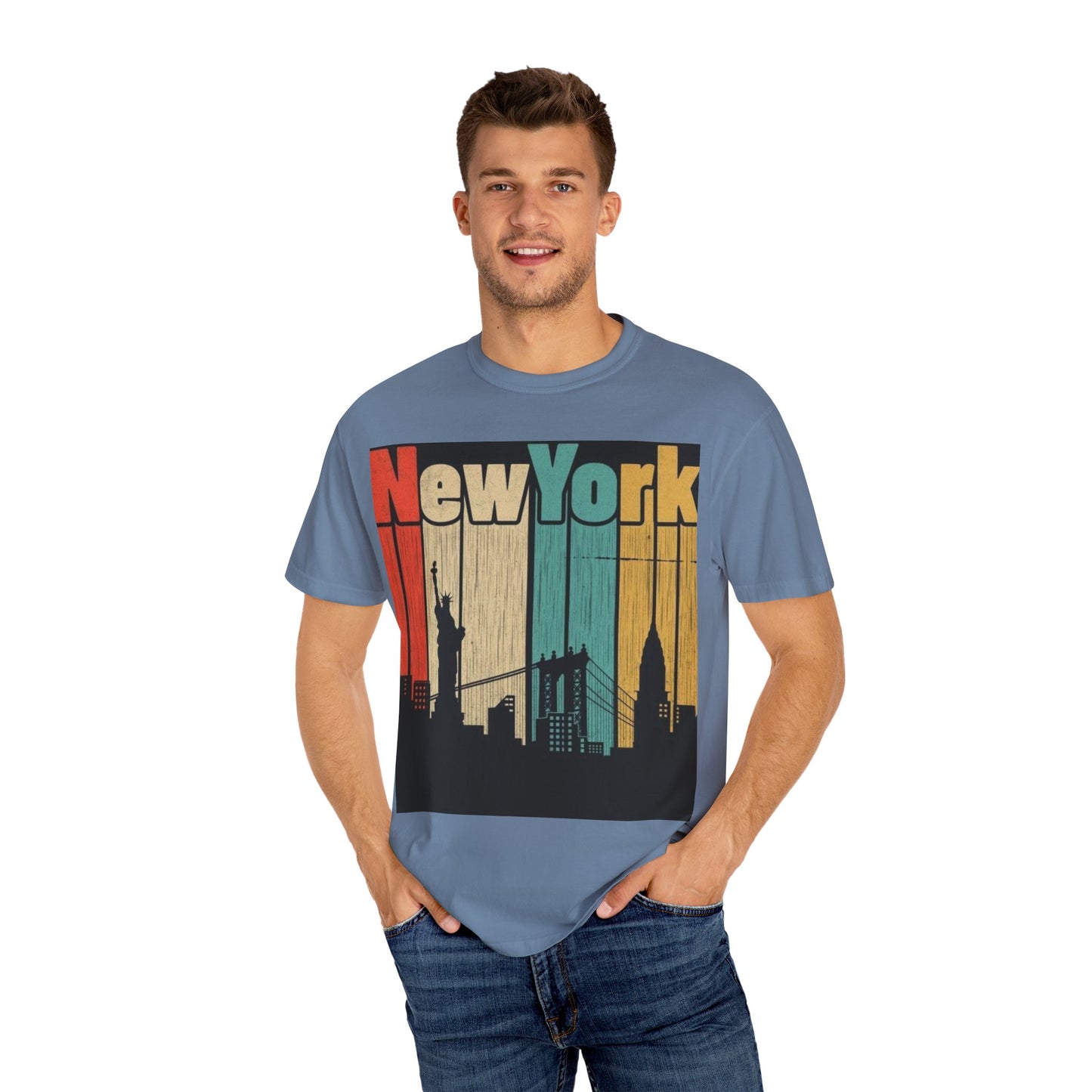 New York Skyline Graphic Tee | Unisex Vintage T-Shirt | Perfect for Travelers, Souvenir, NYC Lovers, Casual Wear, Gifts