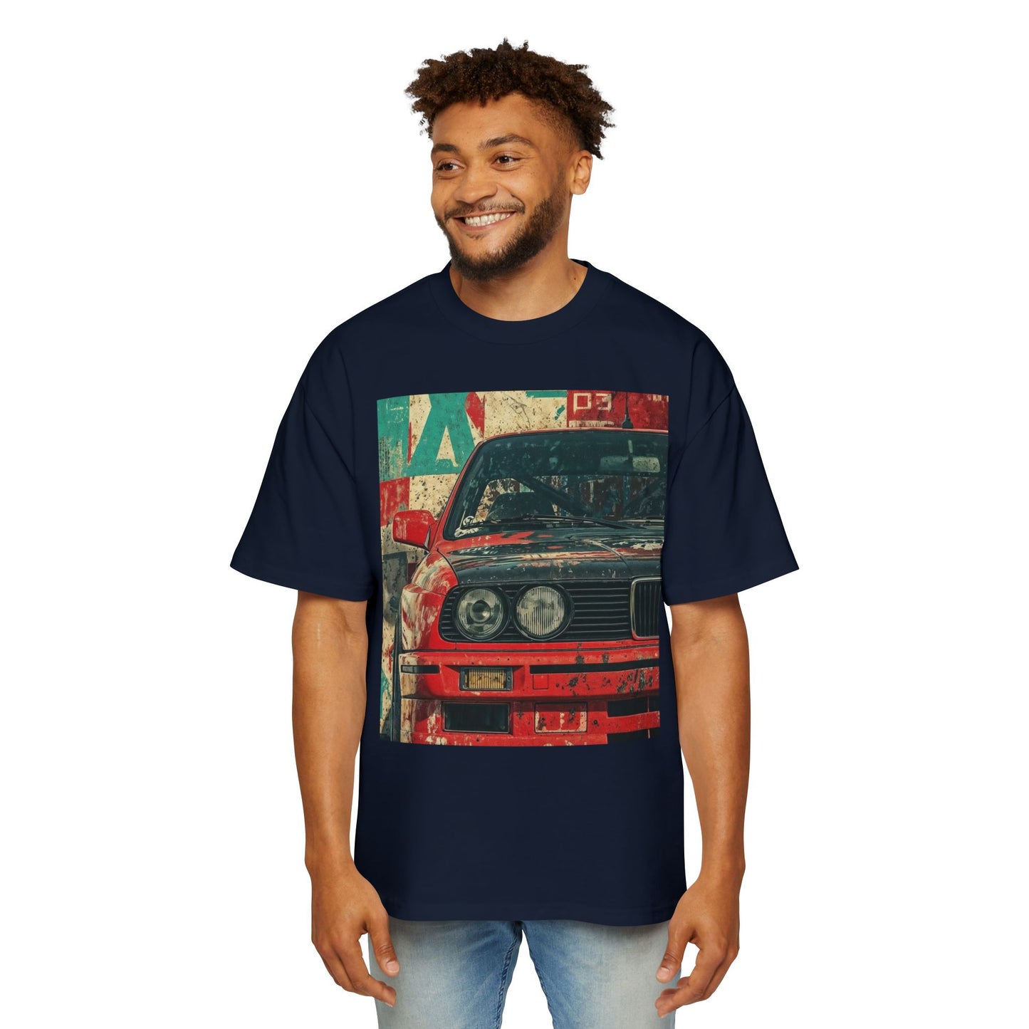 Vintage Racing Car Tee — Retro BMW Front Graphic T-Shirt