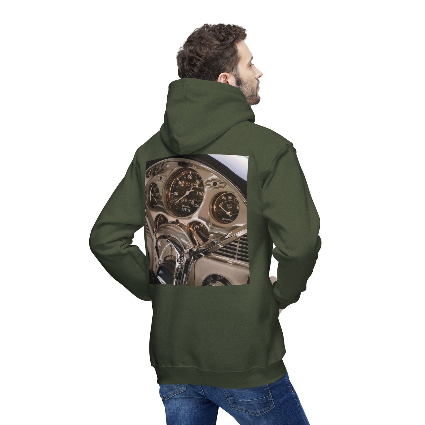 Vintage Car Dashboard Unisex Hooded Sweatshirt