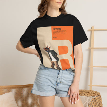 Reverie Skateboard Graphic T‑Shirt — Vintage R Letter Streetwear Tee