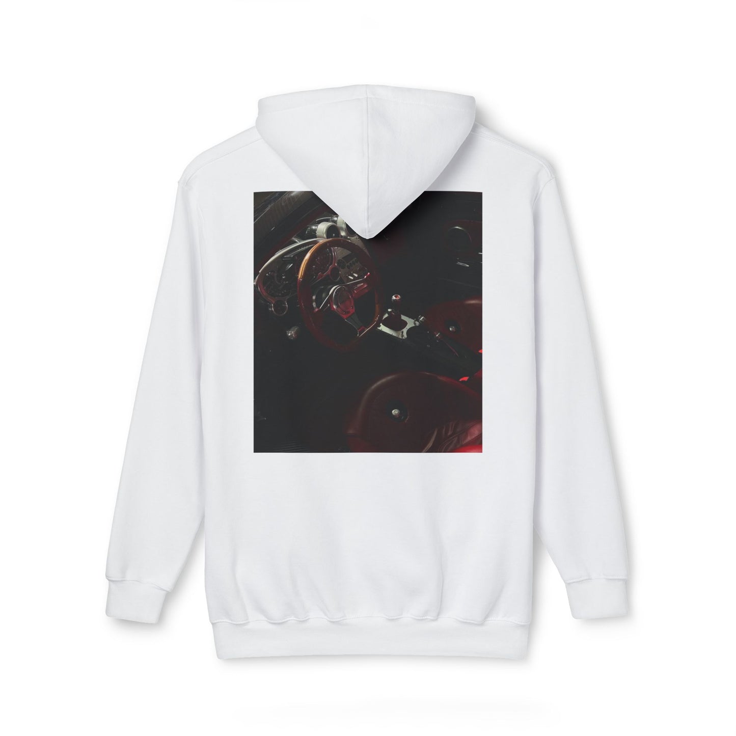 Unisex Hooded Sweatshirt with Retro Car Interior Design | Cozy Style for Auto Enthusiasts