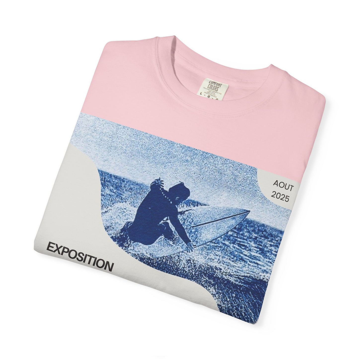 Bleu Sauvage Surf Poster T-Shirt — Vintage French Surfing Graphic Tee
