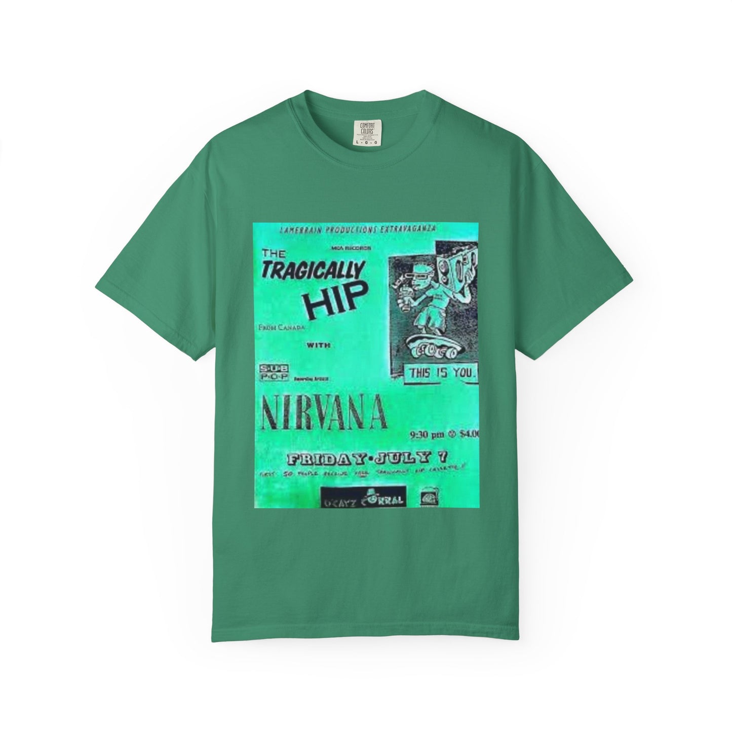 Retro Band Graphic T-Shirt - Nirvana & Tragically Hip Design