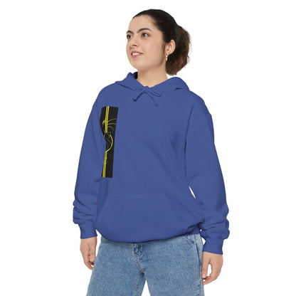 Volleyball Stripe Hoodie — Retro Yellow & Black Volleyball Design