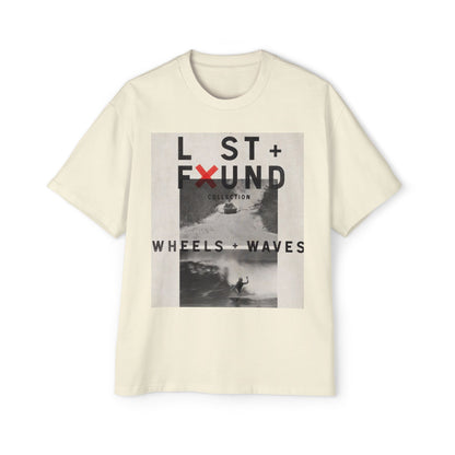 Lost & Found 'Wheels + Waves' Graphic Tee — Oversized Men's Surf Skate Shirt