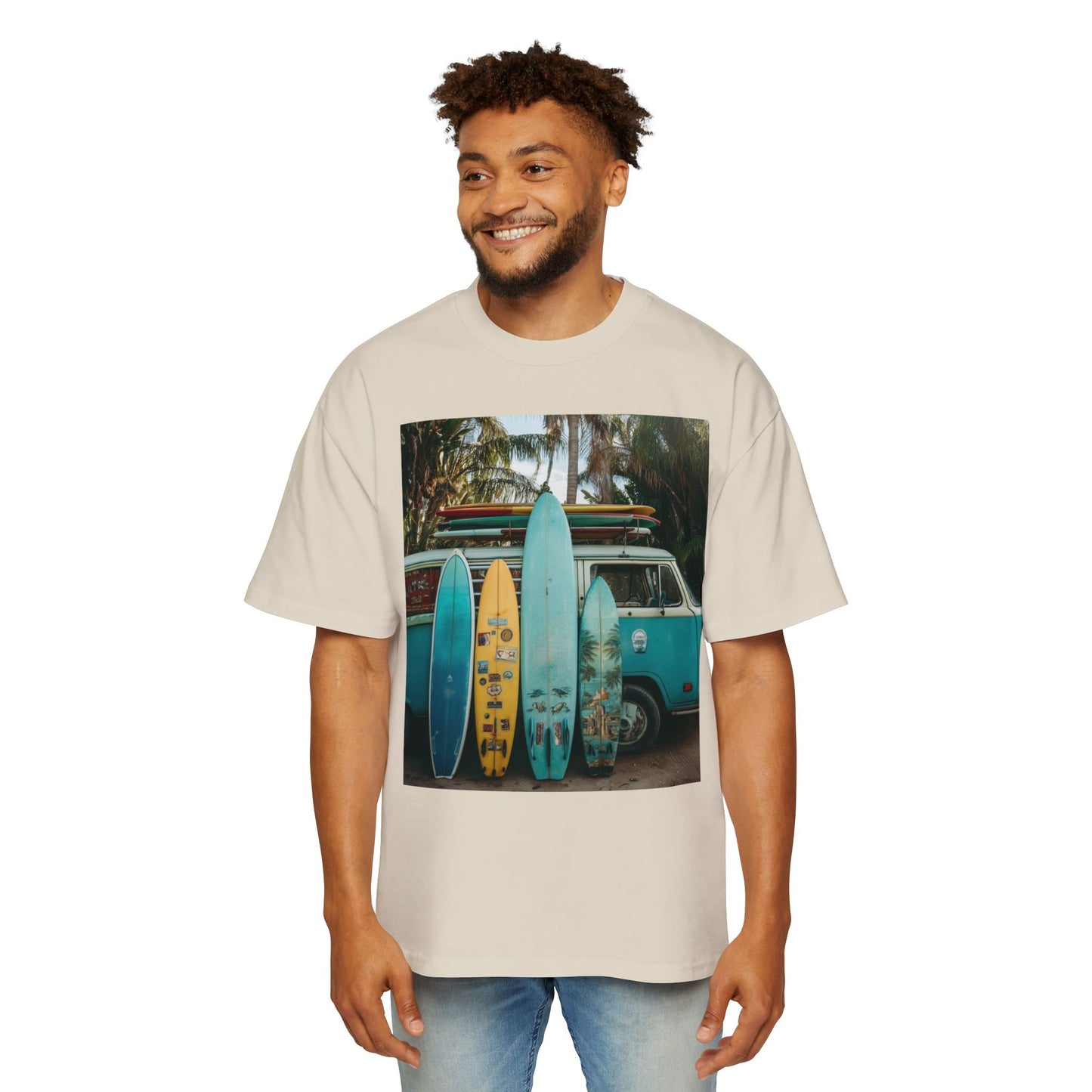 Surf Van Photo T‑Shirt — Vintage Surfboard Beach Tee