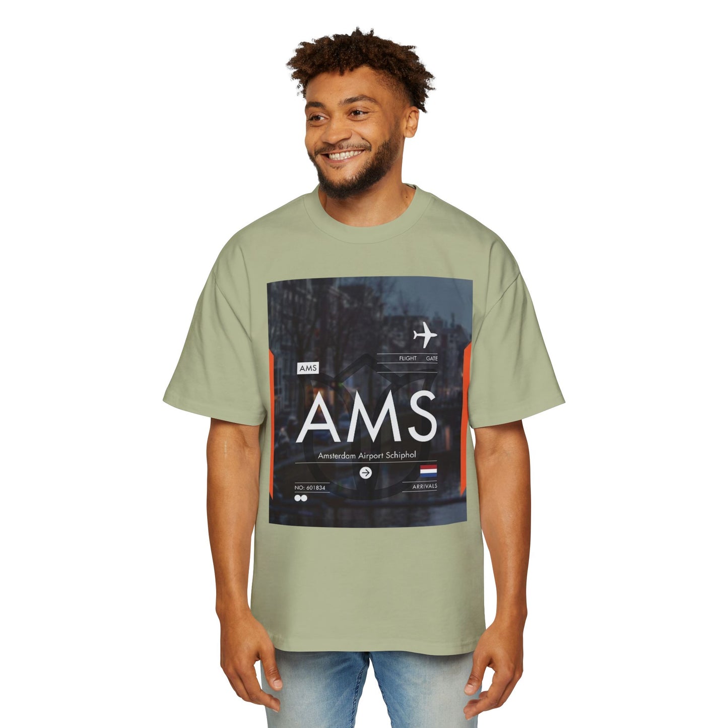 AMS Amsterdam Airport Tee — Travel-Inspired Graphic T-Shirt