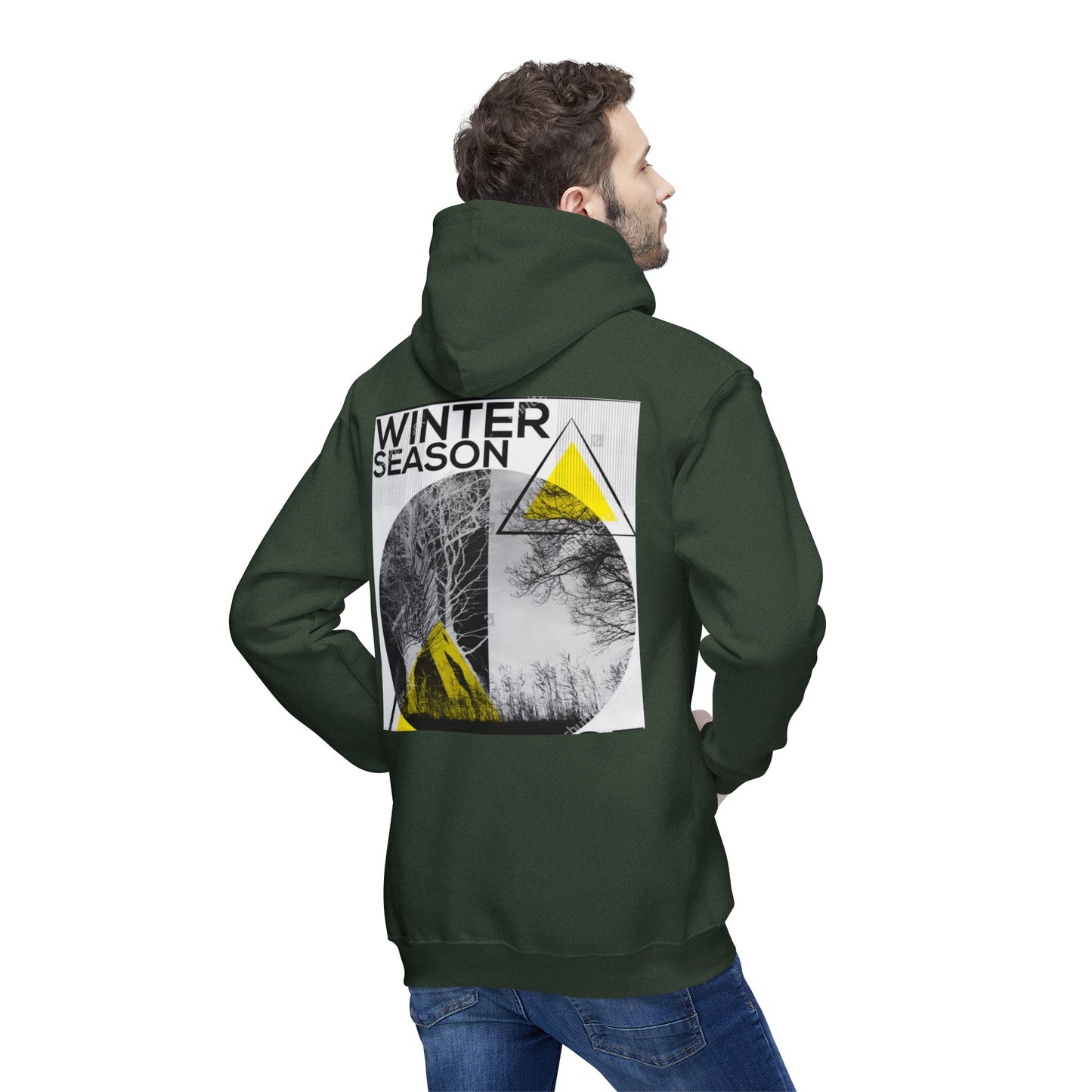 Winter Season Unisex Hoodie, Cozy Sweatshirt for Cold Weather, Holiday Gift, Layering, Casual Wear, Graphic Design