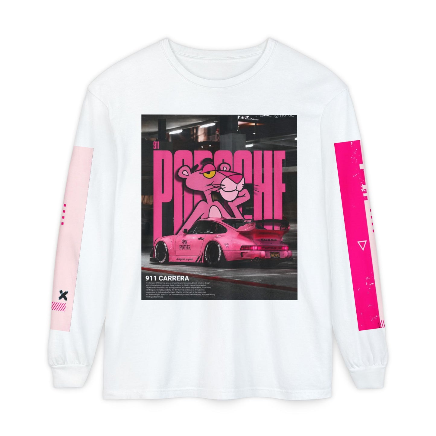 Pink Panther Porsche Long Sleeve T-Shirt