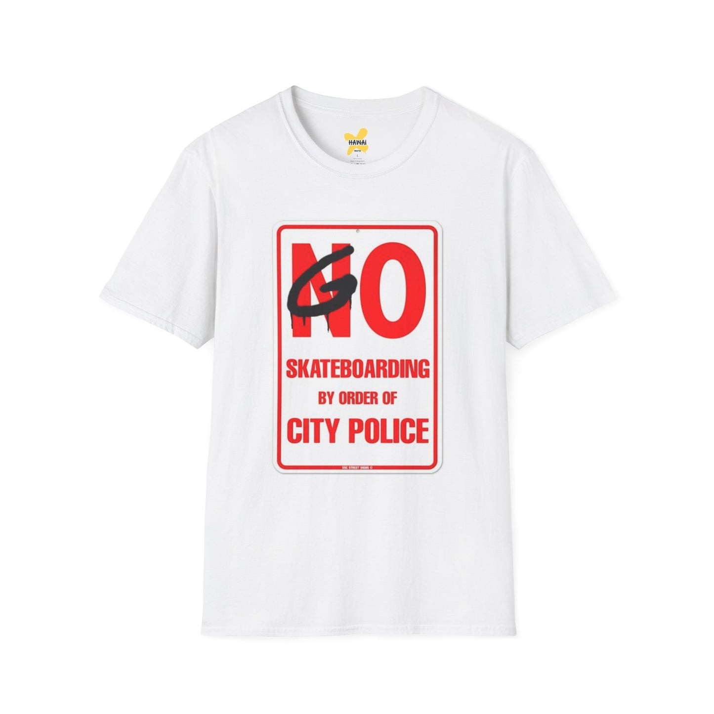 No Skateboarding Funny Unisex T-Shirt - City Police Sign Design