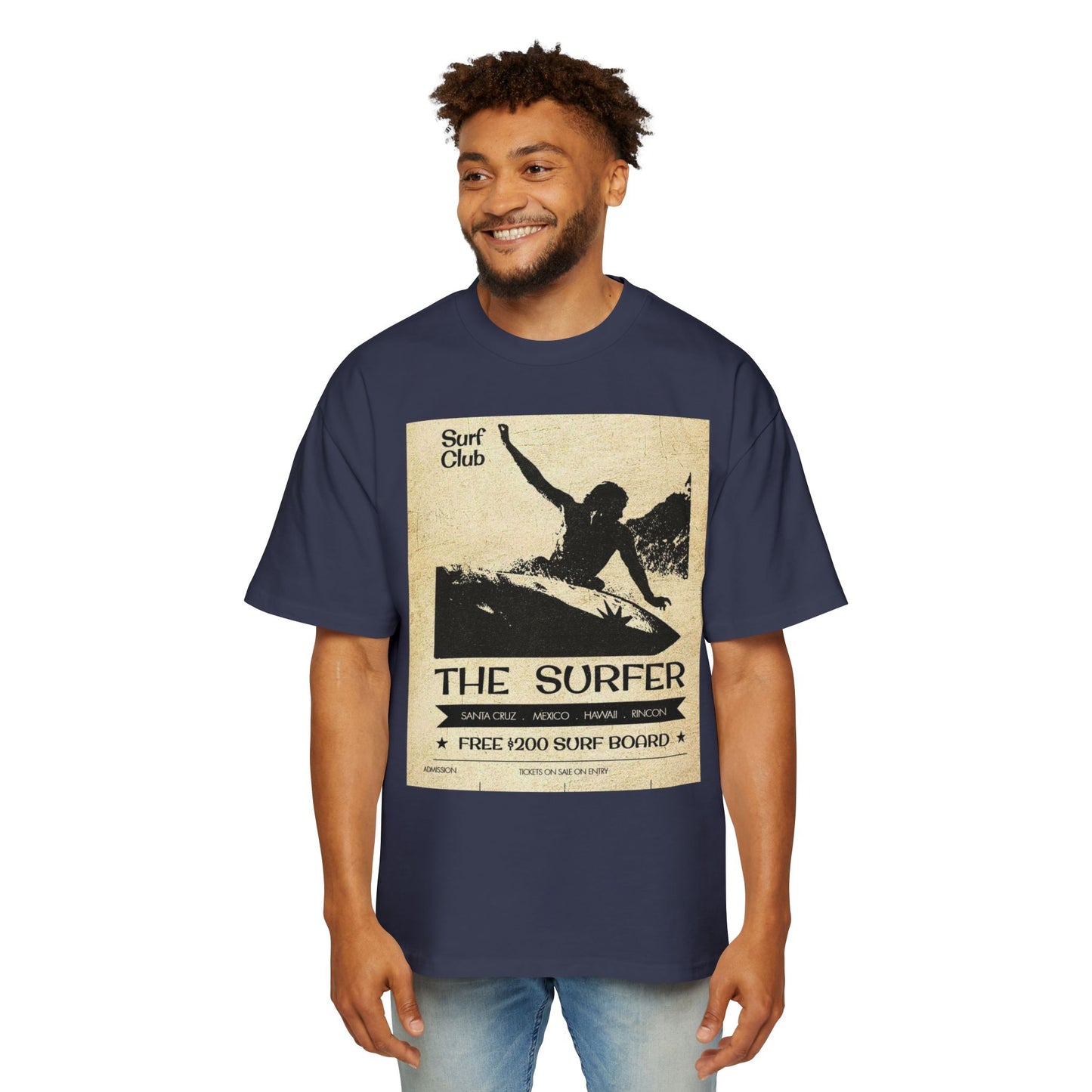 The Surfer Vintage Surf Club Tee — Men's Oversized Surf Graphic T-Shirt