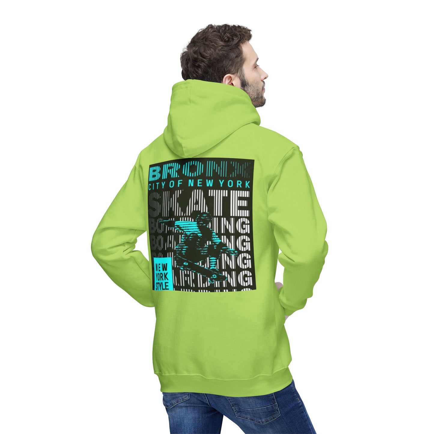 NYC Inspired Unisex Hoodie, Skate Style, Streetwear Sweatshirt, Casual Layer, Gift for Him/Her, Made in USA