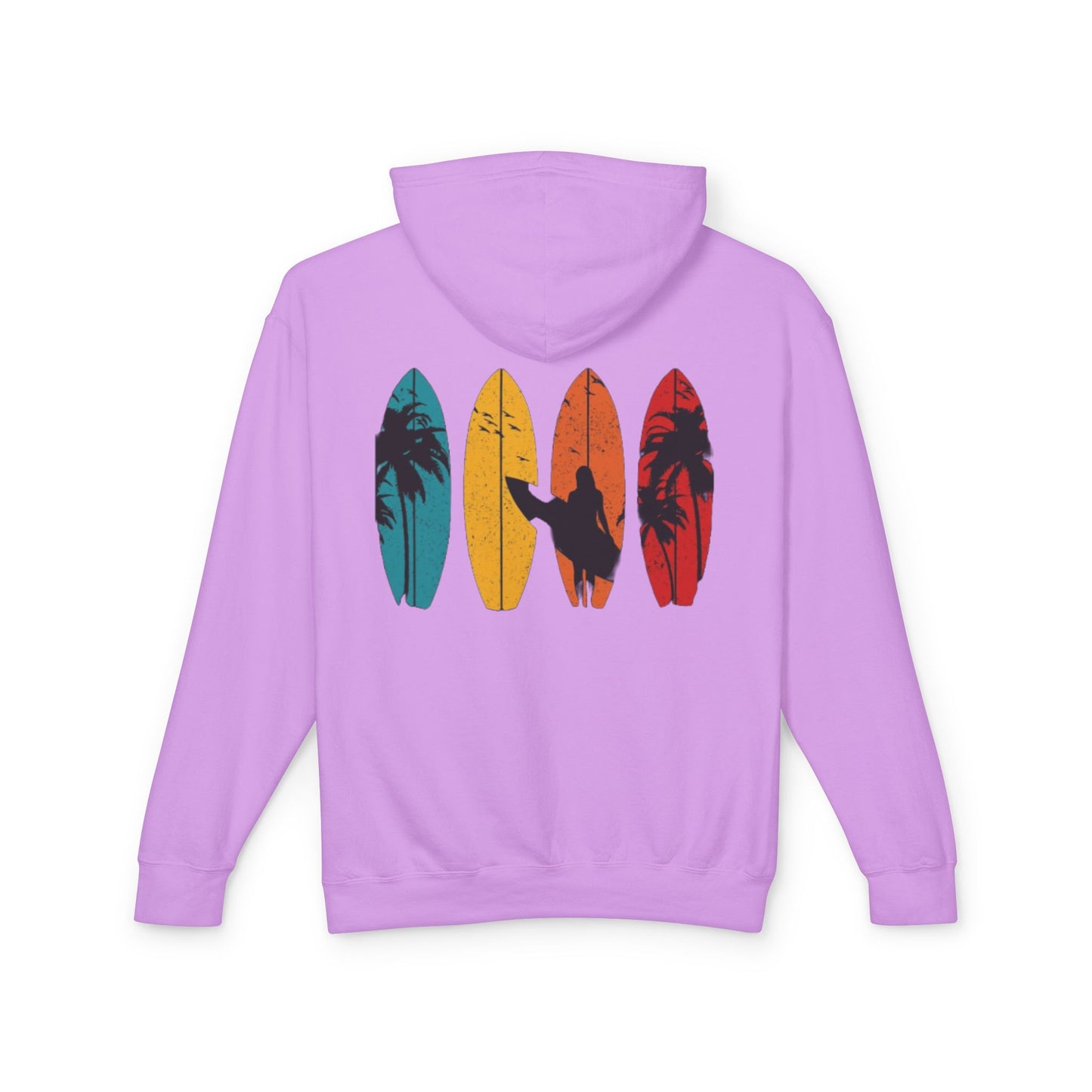 Surf Vibes Unisex Lightweight Hooded Sweatshirt – Perfect for Beach Lovers