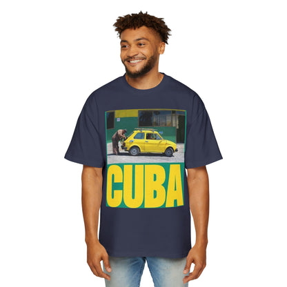 Cuba Vintage Photo Tee — Retro Yellow Car Graphic T-Shirt