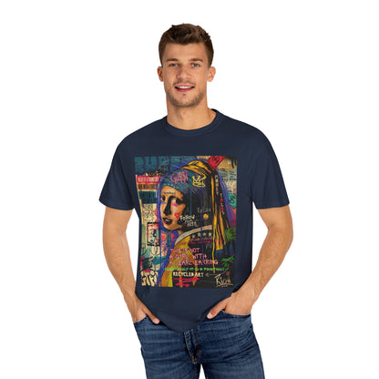 Artistic Unisex Garment-Dyed T-shirt - 'This Is Not a Girl with Great Hair' Design