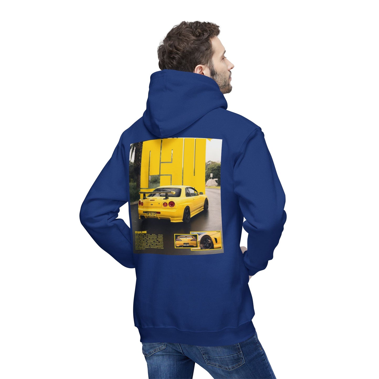 Unisex Hooded Sweatshirt - Retro Car Graphic - Made in the USA