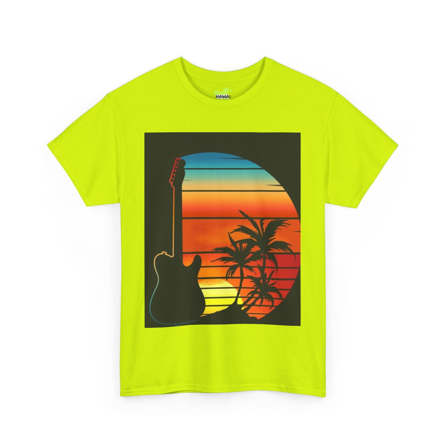 Sunset Guitar Vibe Unisex Heavy Cotton Tee