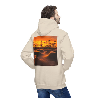 Unisex Hooded Sweatshirt with Sunset Skate Park Design - Perfect for Casual Style & Outdoor Activities