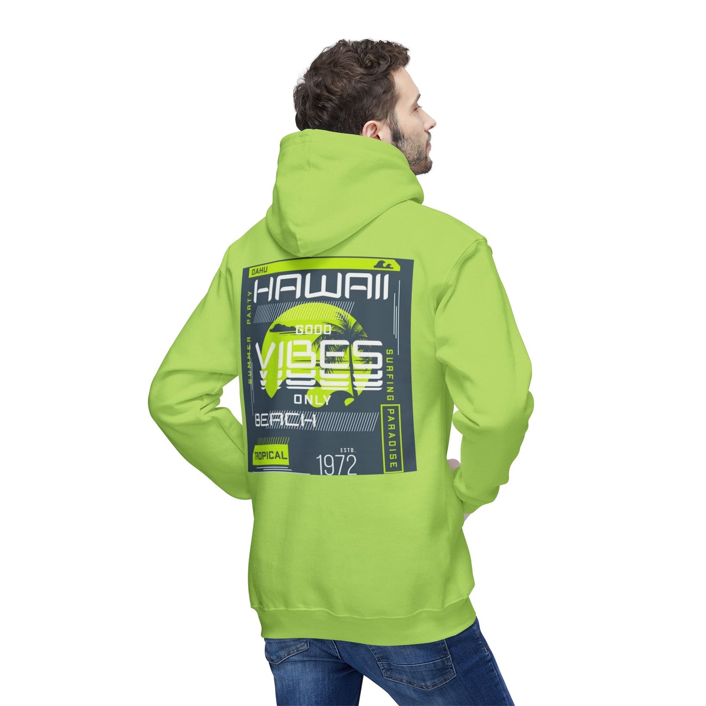 Tropical Beach Hoodie, Casual Unisex Sweatshirt, Hawaii Vibes Apparel, Perfect for Summer Trips, Beach Lovers Gift, Travel Essentials