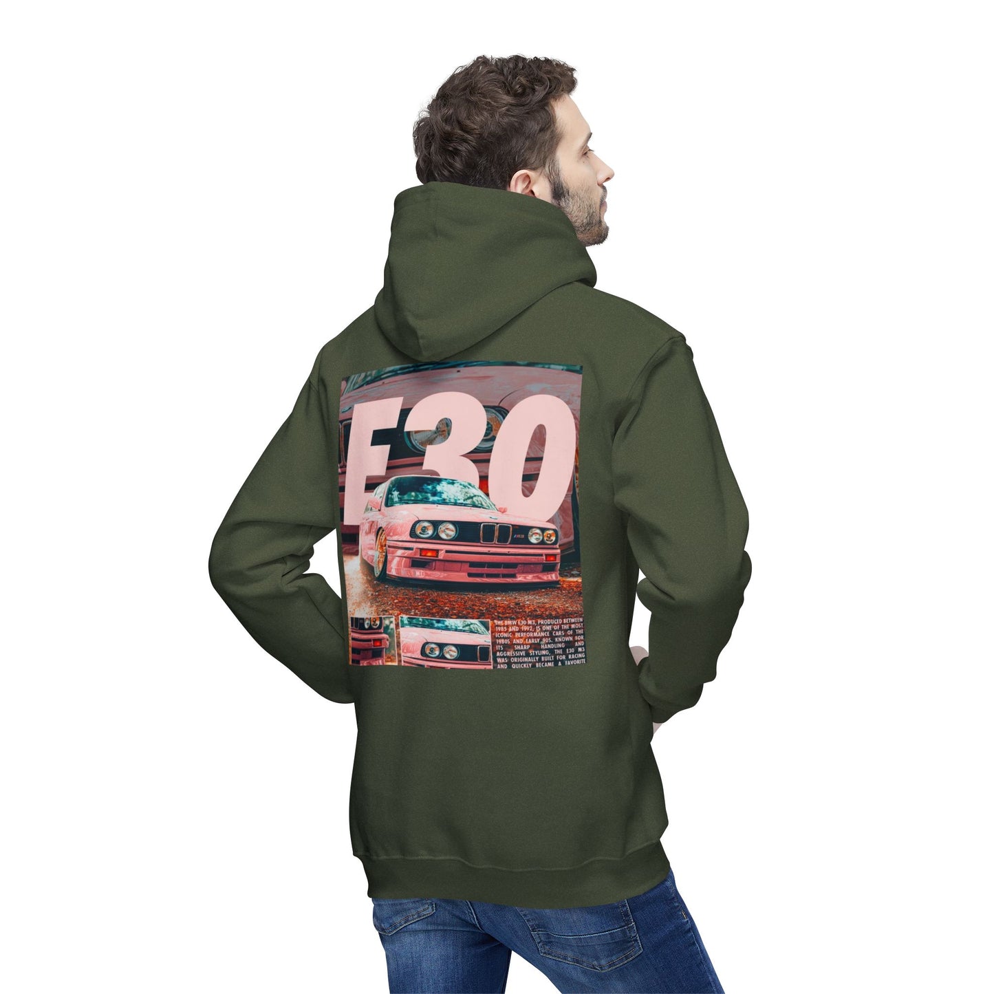 E30 Vintage Car Unisex Hooded Sweatshirt - Casual Comfort for Car Enthusiasts
