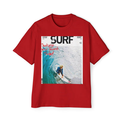 Surf Photo Graphic Tee — "Surf" Wave Rider Men's Oversized T-Shirt