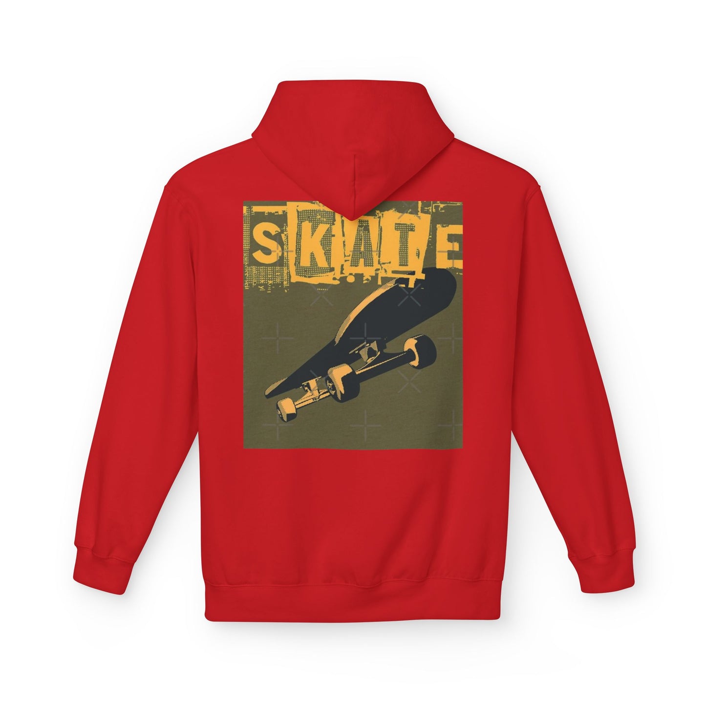 Skateboard Graphic Hoodie, Unisex Fleece Hoodie, Casual Streetwear, Gift for Skate Lovers, Cool Layer for Every Occasion