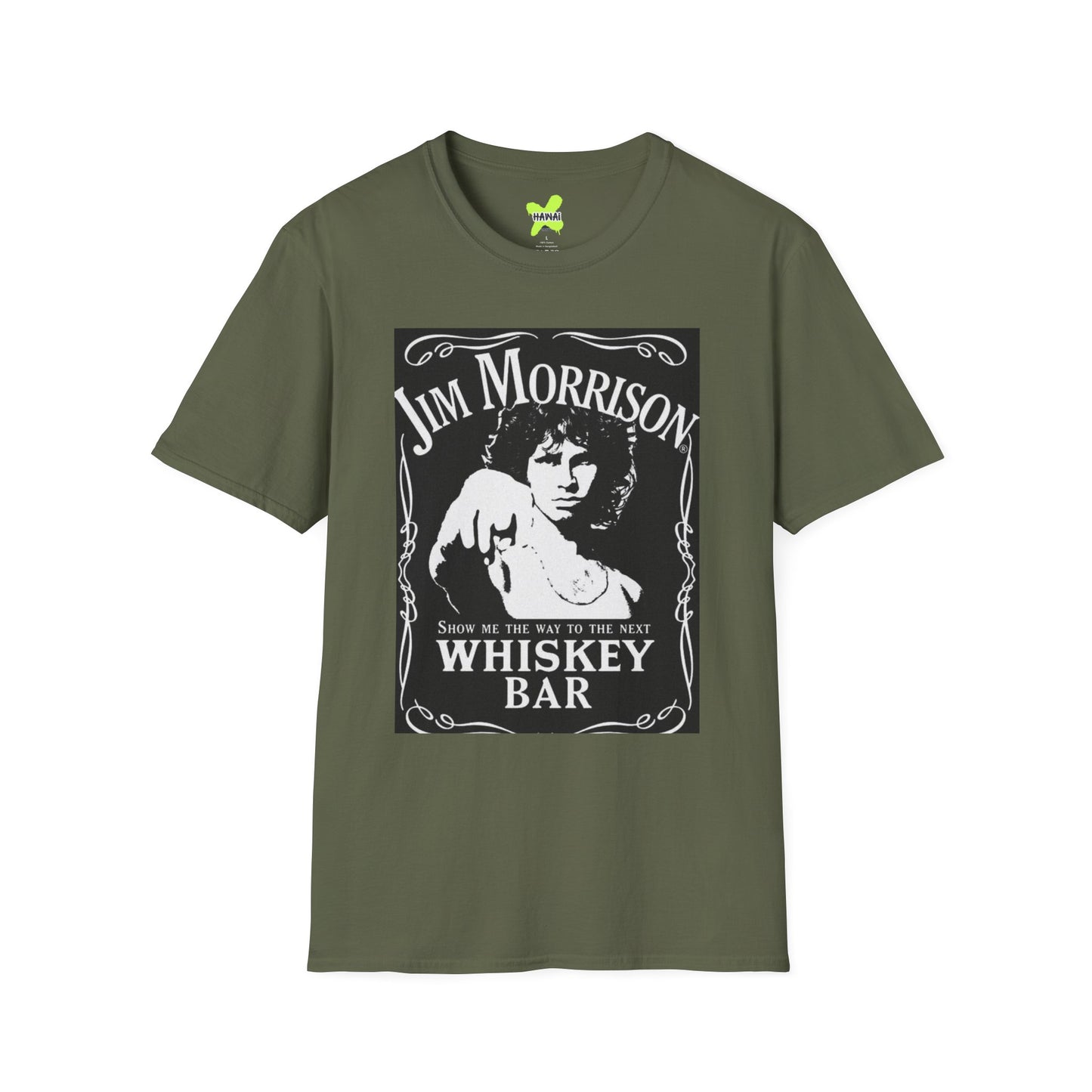 Jim Morrison Whiskey Bar Unisex Softstyle T-Shirt - Vintage Rock Apparel