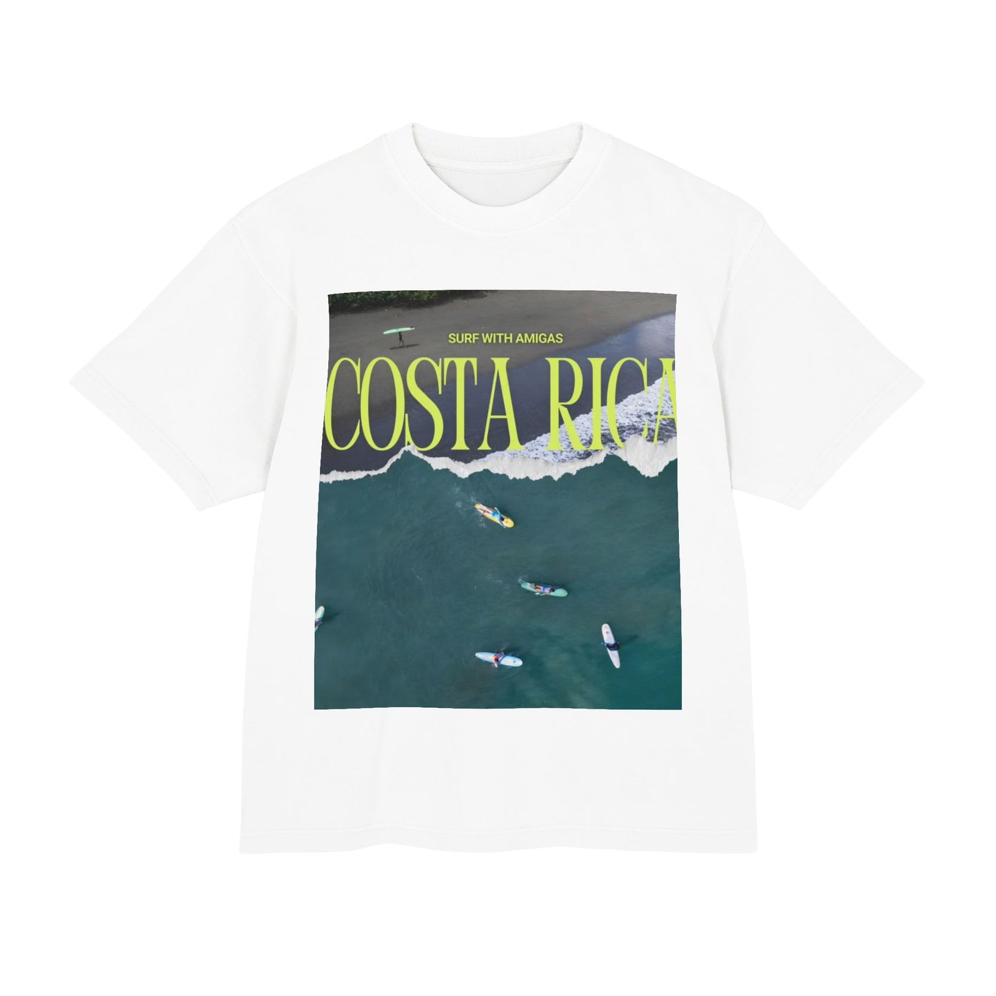 Costa Rica Surf Tee — Aerial Surfboard Photo Graphic T-Shirt