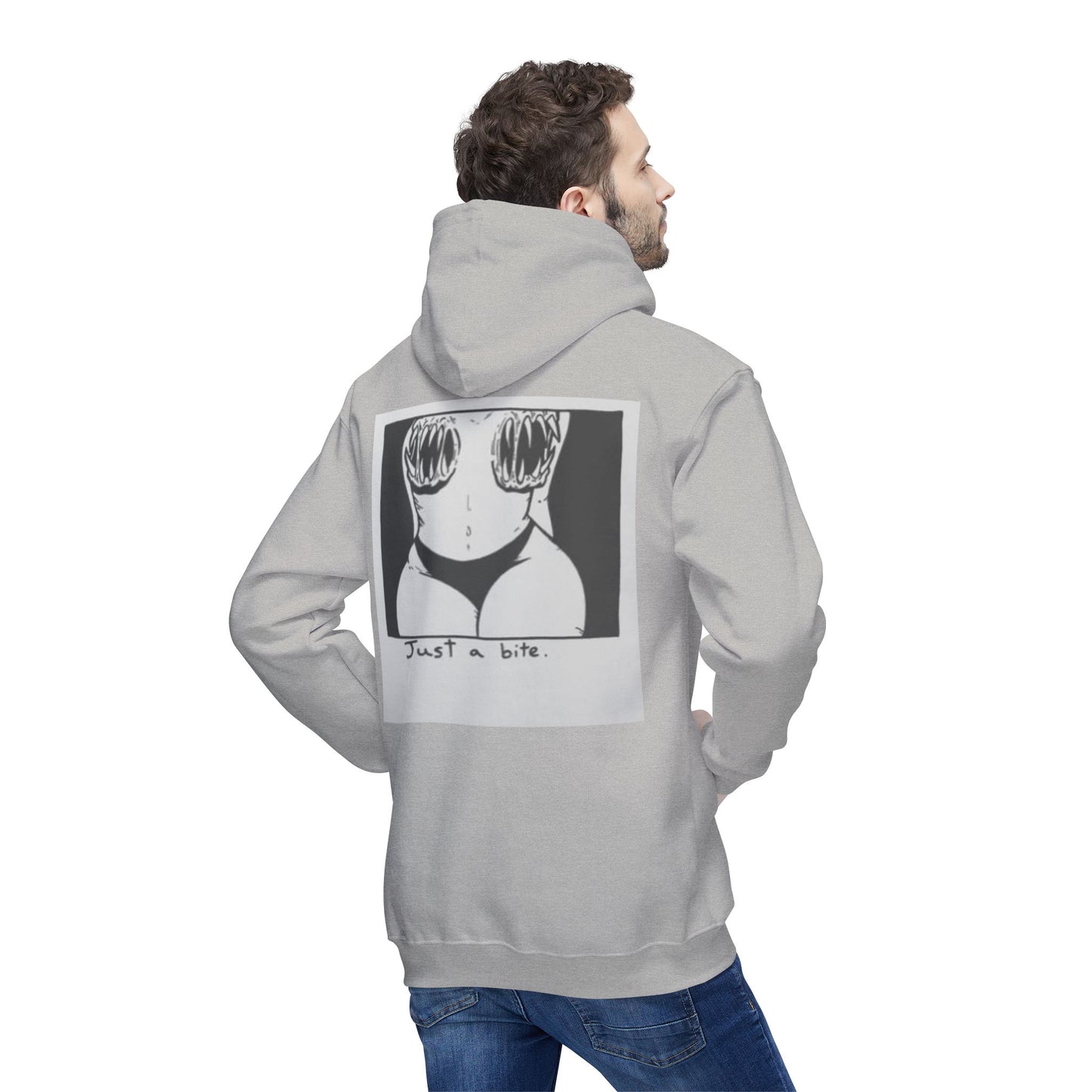Unisex Hooded Sweatshirt with 'Just a Bite' Design - Casual Comfort for Every Occasion