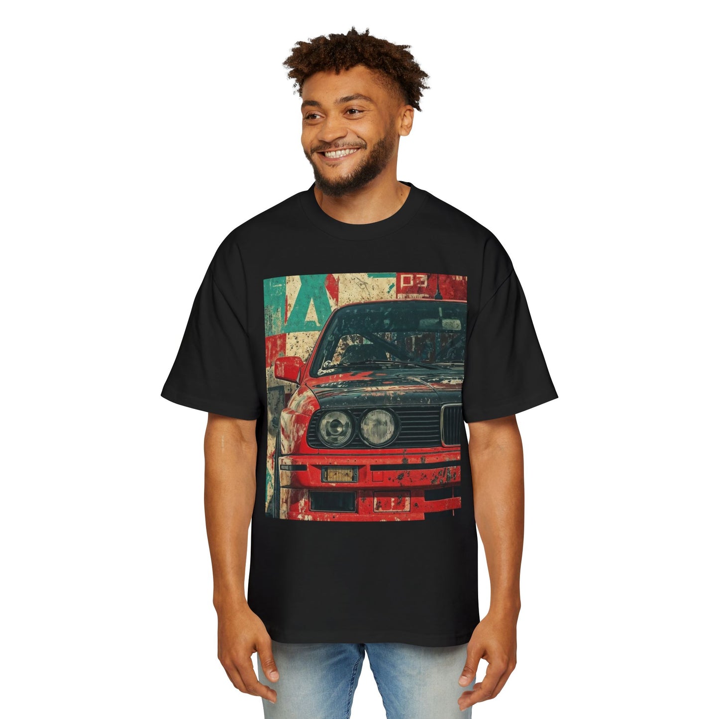Vintage Racing Car Tee — Retro BMW Front Graphic T-Shirt