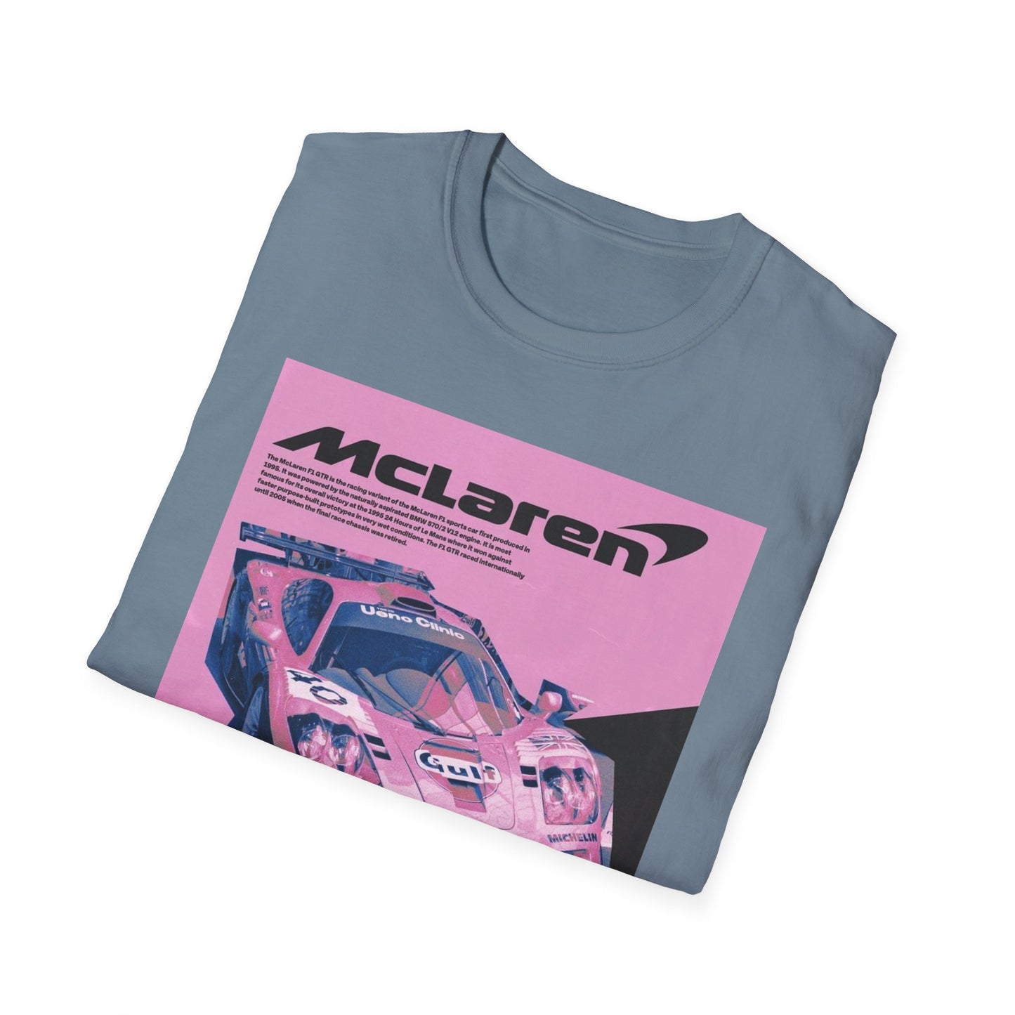 Retro McLaren Racing T-Shirt - Unisex Softstyle Tee for Car Enthusiasts