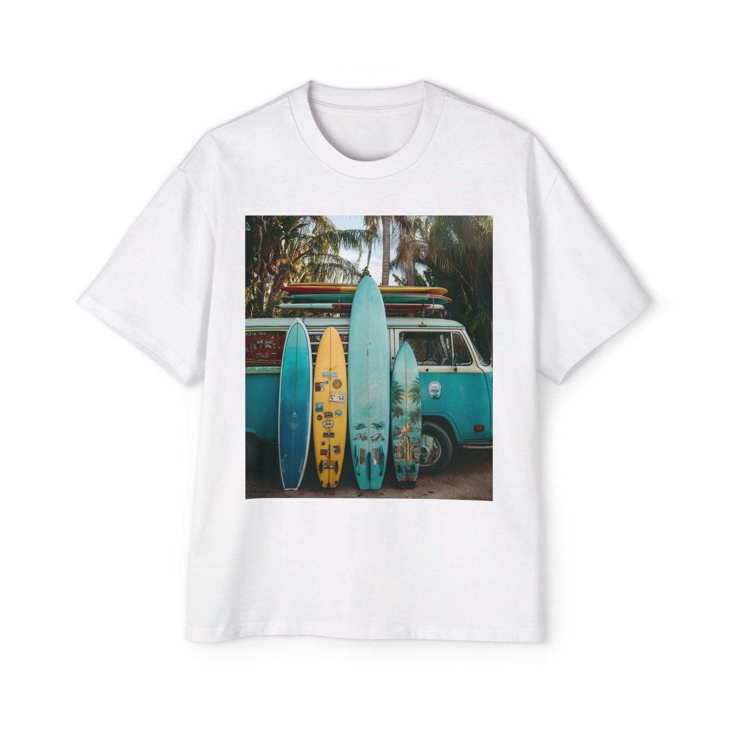 Surf Van Photo T‑Shirt — Vintage Surfboard Beach Tee
